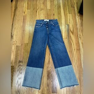 Reformation two toned wide leg jeans size 24